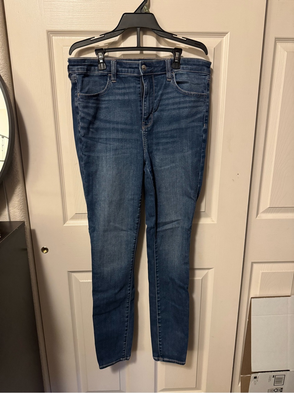 AMERICAN EAGLE WOMENS BLUE HI RISE JEGGINGS